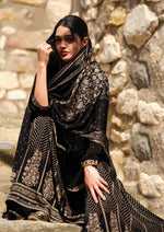 Black hued woven sharara set