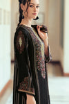 Black printed kurta set with handwork