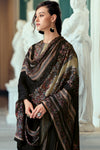 Black printed kurta set with handwork