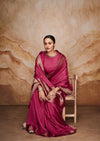 Pink Saree In Viscose Woven