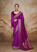 Purple Saree In Viscose Woven