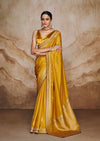 Yellow Saree In Viscose Woven