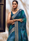 Indigo Blue Bandhani Saree in Viscose Woven