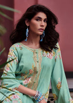 Seafoam floral kurta set with embroidery